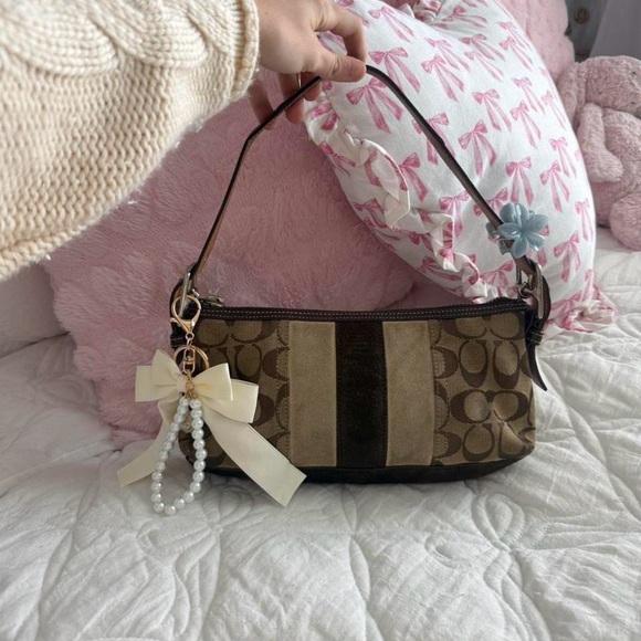 Y2K Coach Brown Baguette Shoulder Bag/Purse - Picture 1 of 7